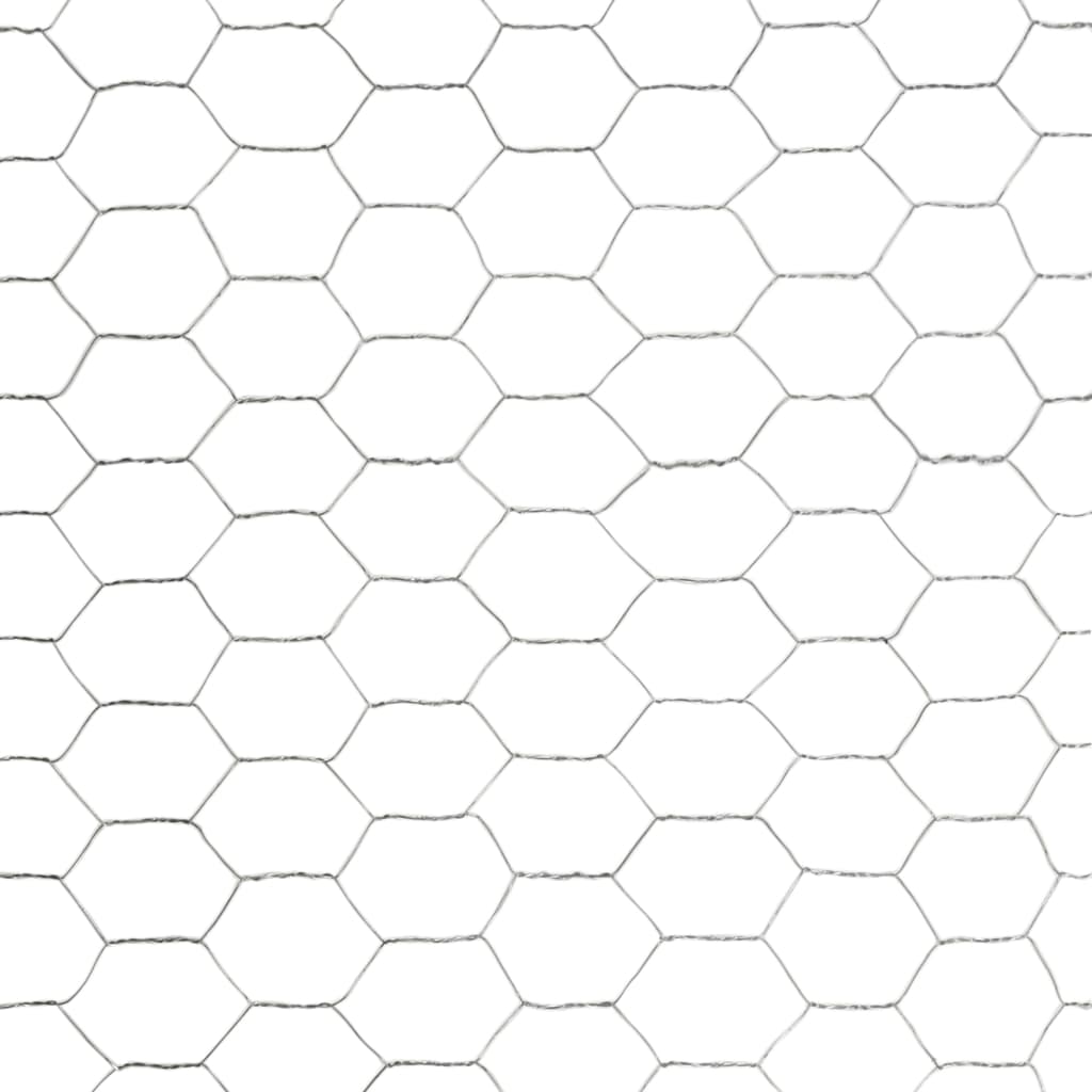 hønsenet galvaniseret stål 25 x 1,2 m sølvfarvet