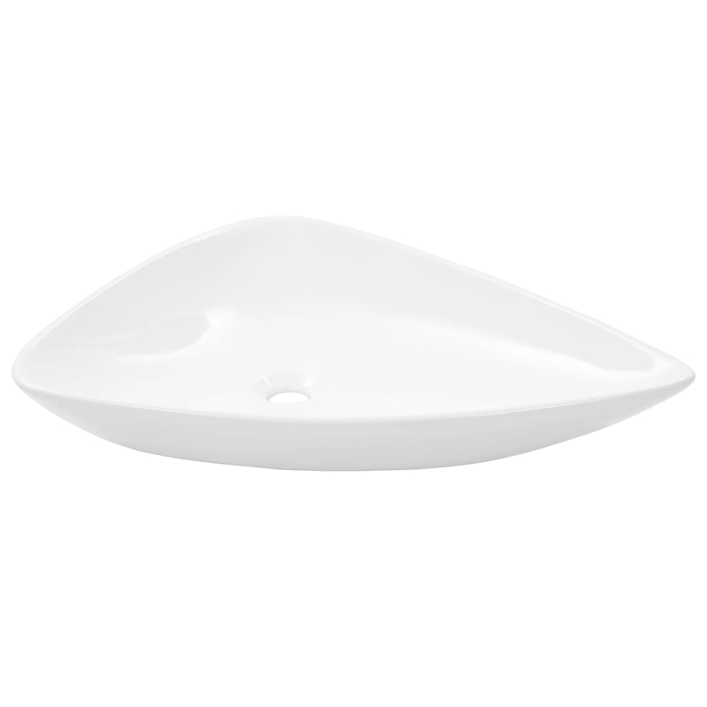 håndvask keramik trekantet hvid 645 x 455 x 115 mm