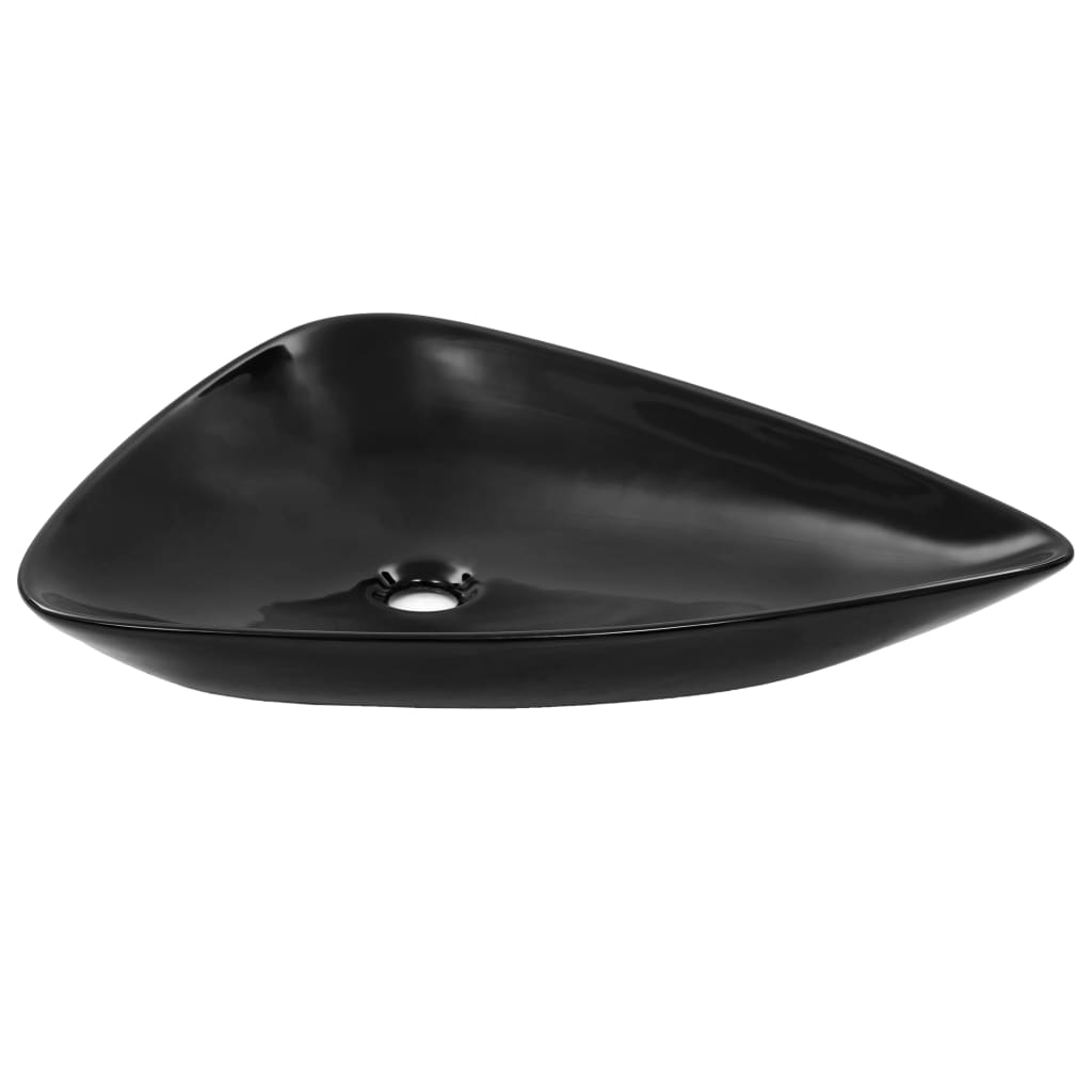 håndvask keramik sort trekantet 645 x 455 x 115 mm