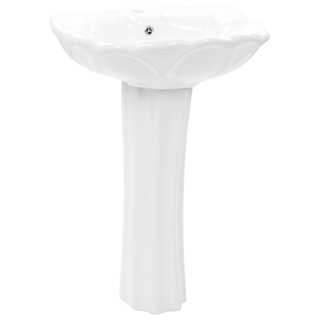 fritstående vask med piedestal keramik hvid 580 x 510 x 200 mm