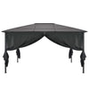 pavillon med gardin aluminium 4 x 3 x 2,6 m sort