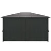 pavillon med gardin aluminium 4 x 3 x 2,6 m sort