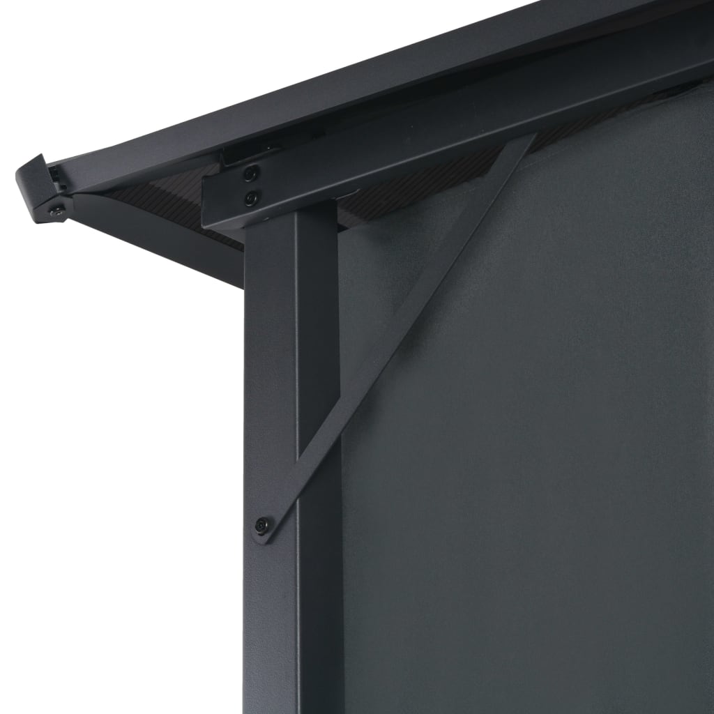 pavillon med gardin aluminium 4 x 3 x 2,6 m sort
