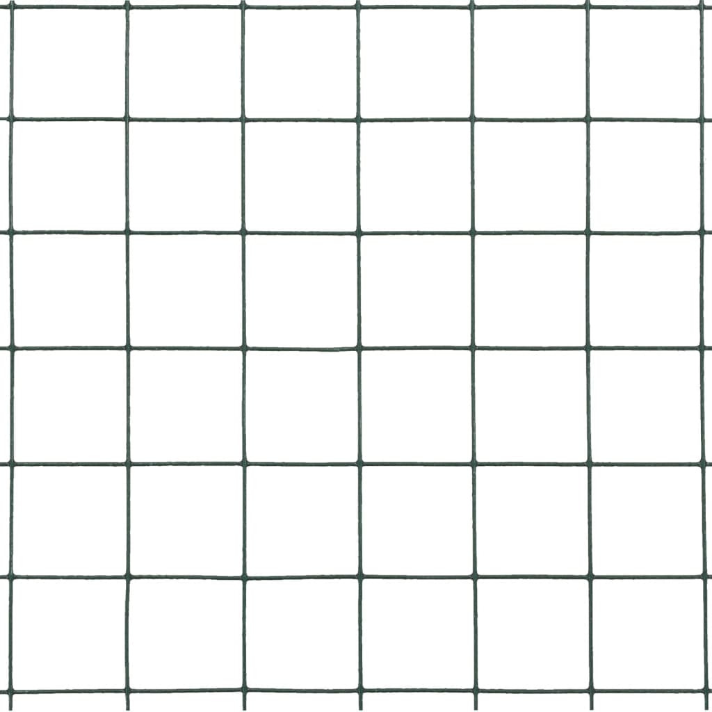 hønsenet stål med PVC-belægning 10 x 1,5 m grøn