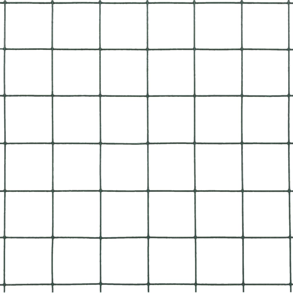 hønsenet stål med PVC-belægning 25 x 1,5 m grøn