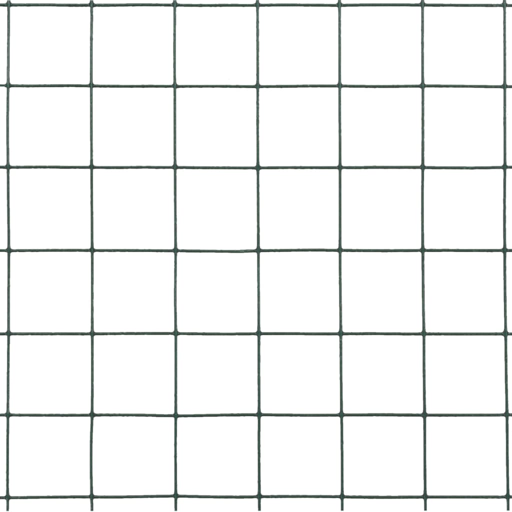 hønsenet stål med PVC-belægning 25 x 1,5 m grøn