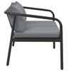 2-personers havesofa med hynder grå aluminium