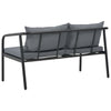 2-personers havesofa med hynder grå aluminium