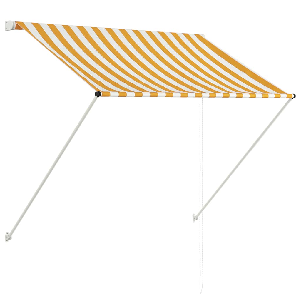 foldemarkise 150x150 cm gul og hvid