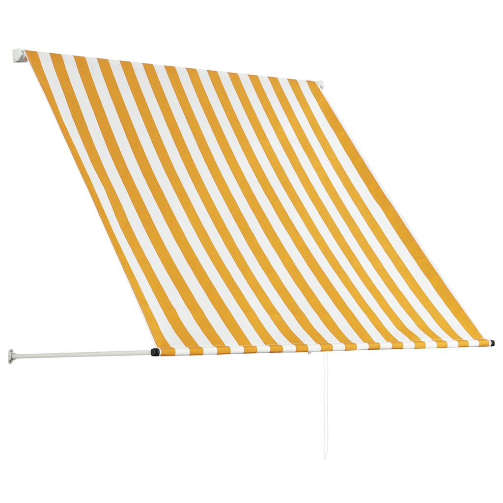 foldemarkise 150x150 cm gul og hvid