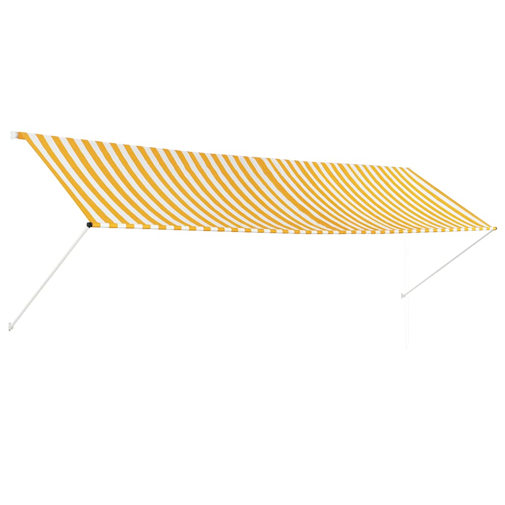 foldemarkise 400x150 cm gul og hvid