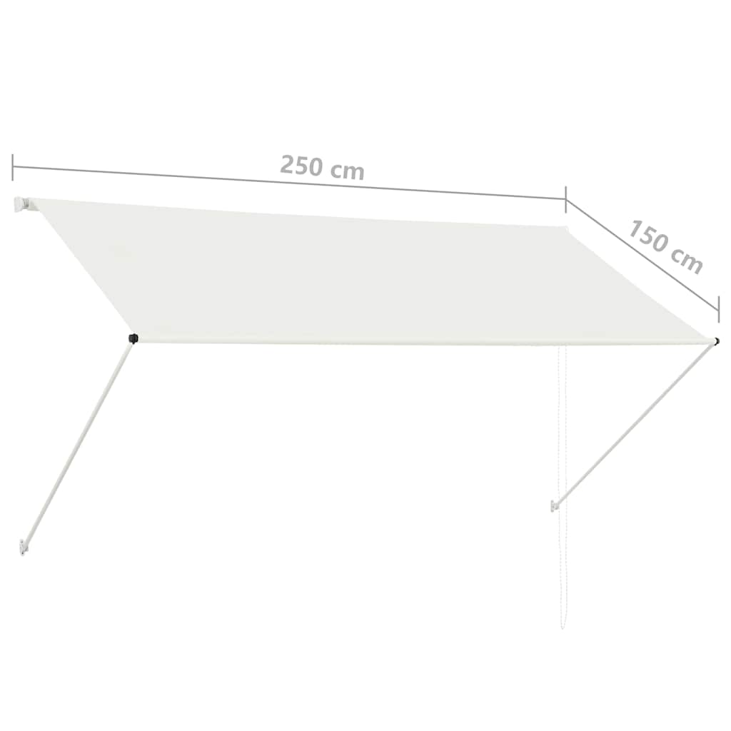 foldemarkise 250x150 cm cremefarvet