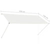 foldemarkise 250x150 cm cremefarvet