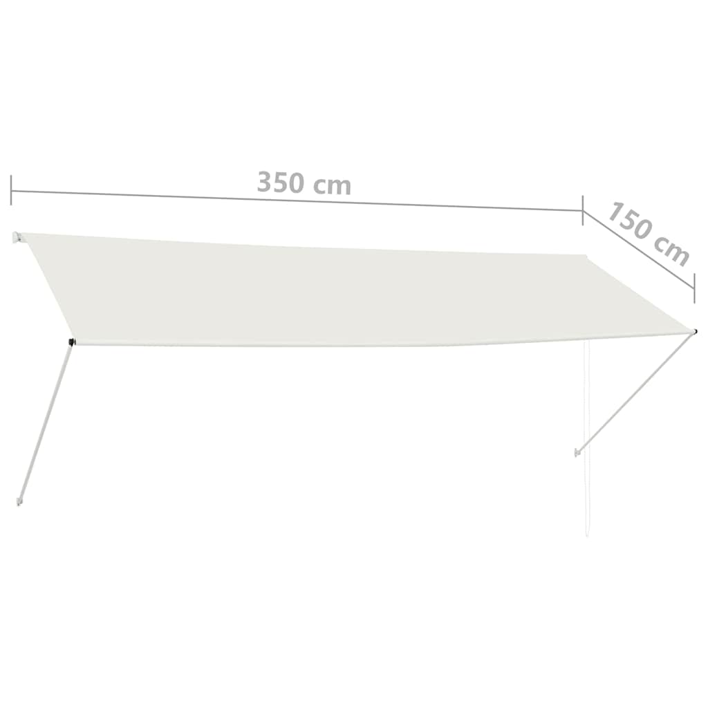 foldemarkise 350x150 cm cremefarvet