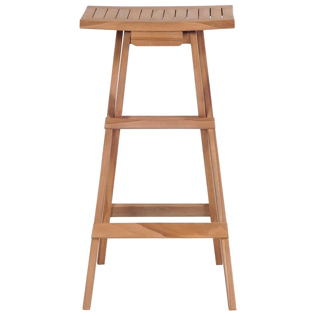 foldbare barstole 2 stk. massivt teaktræ