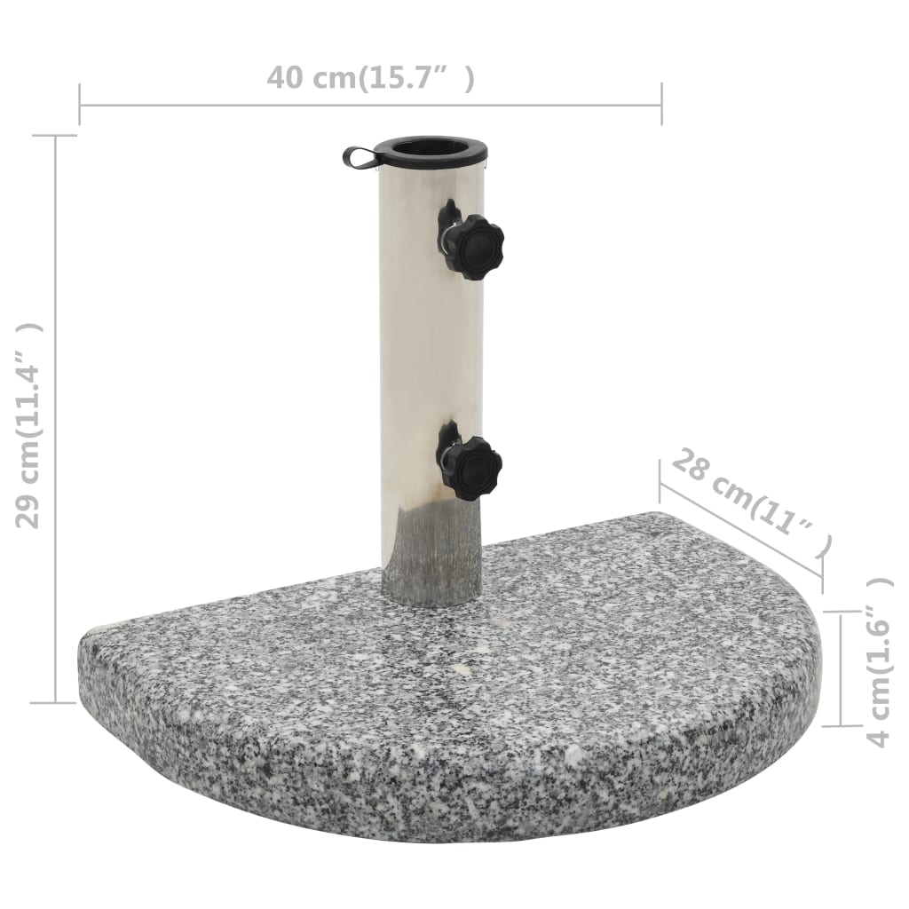 parasolfod granit 10 kg buet grå