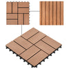 terrassefliser 11 stk. WPC 30 x 30 cm 1 m2 brun