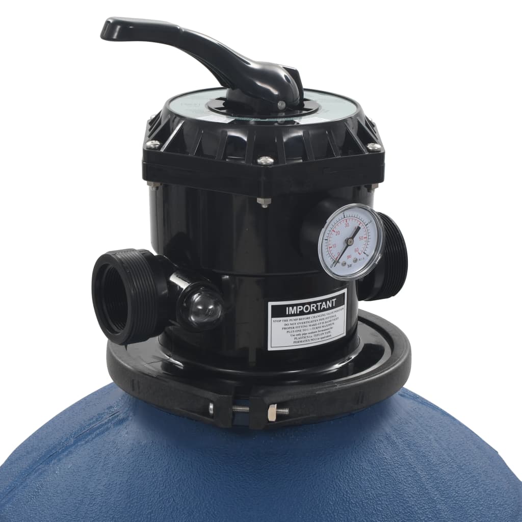 sandfilter til pool multiventil med 6 indstillinger 560 mm blå