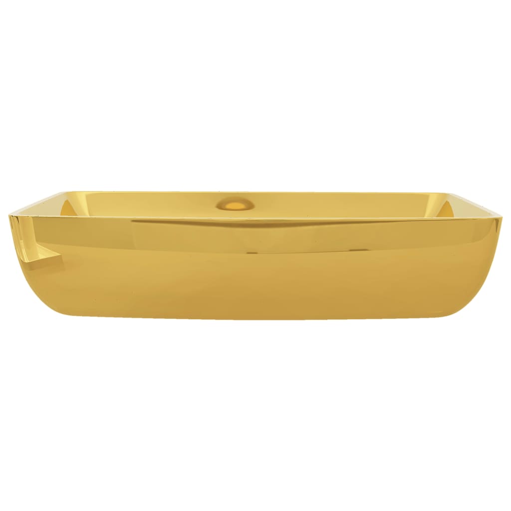 håndvask 71 x 38 x 13,5 cm keramik guldfarvet