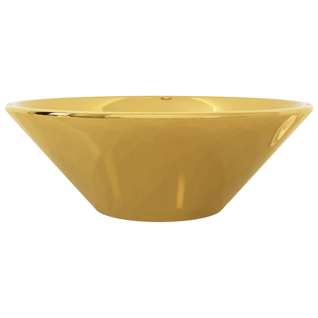 håndvask 42 x 14 cm keramik guldfarvet