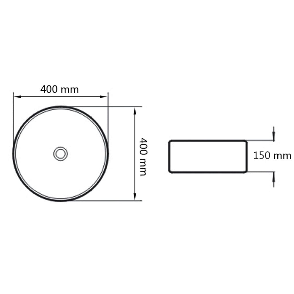 håndvask 40 x 15 cm keramik guldfarvet
