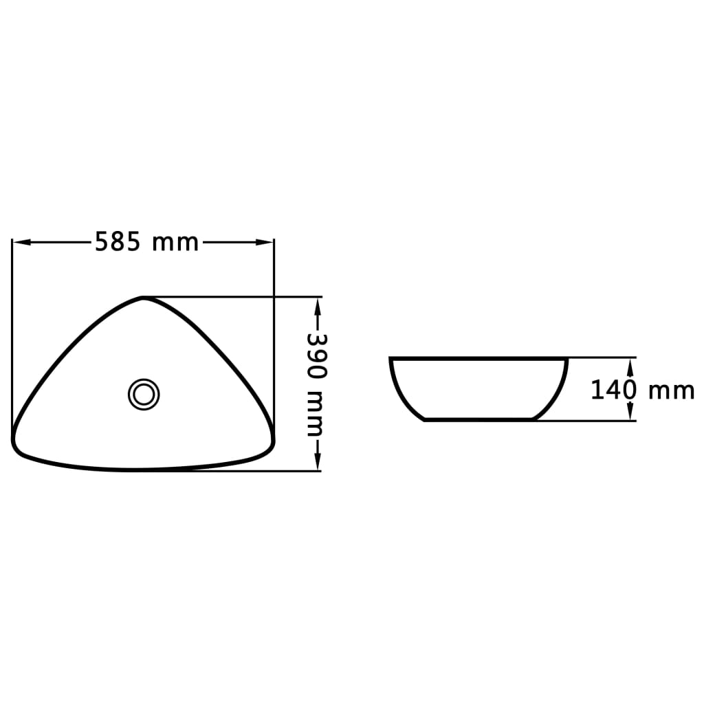 håndvask 58,5 x 39 x 14 cm keramik hvid