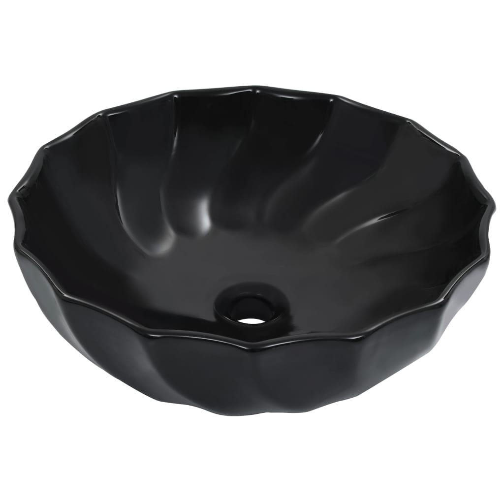 håndvask 46 x 17 cm keramik sort