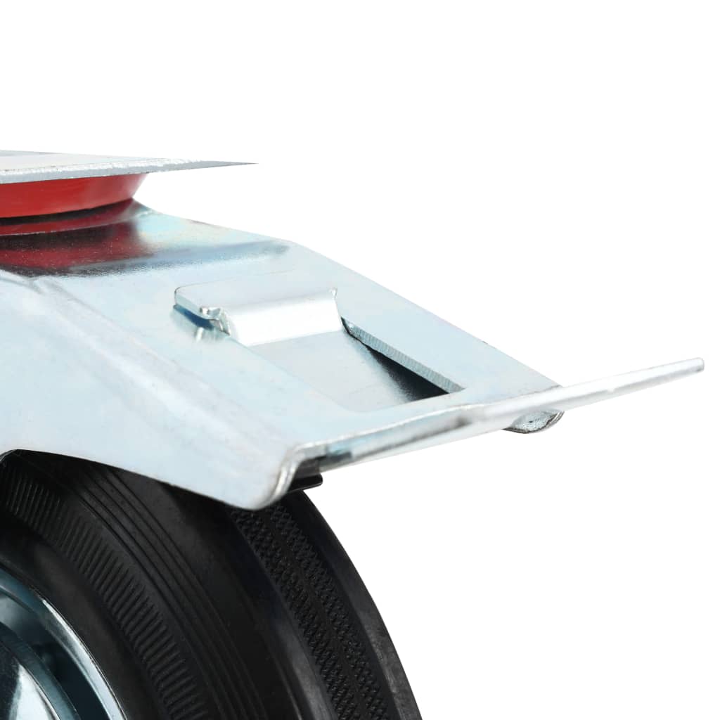 drejehjul med dobbelte bremser 4 stk. 200 mm