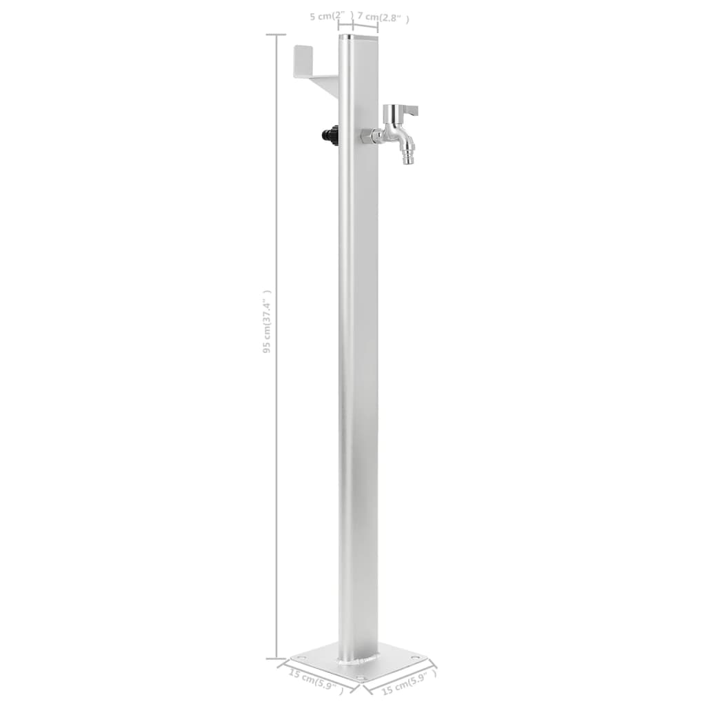 vandsøjle til haven aluminium 95 cm