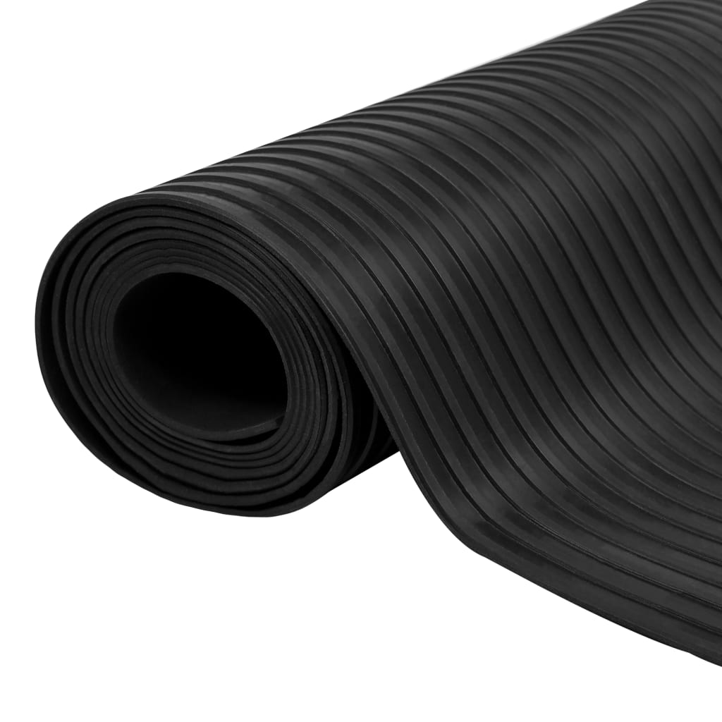 skridsikker gulvmåtte 1,5x2 m 3 mm gummi bred rib