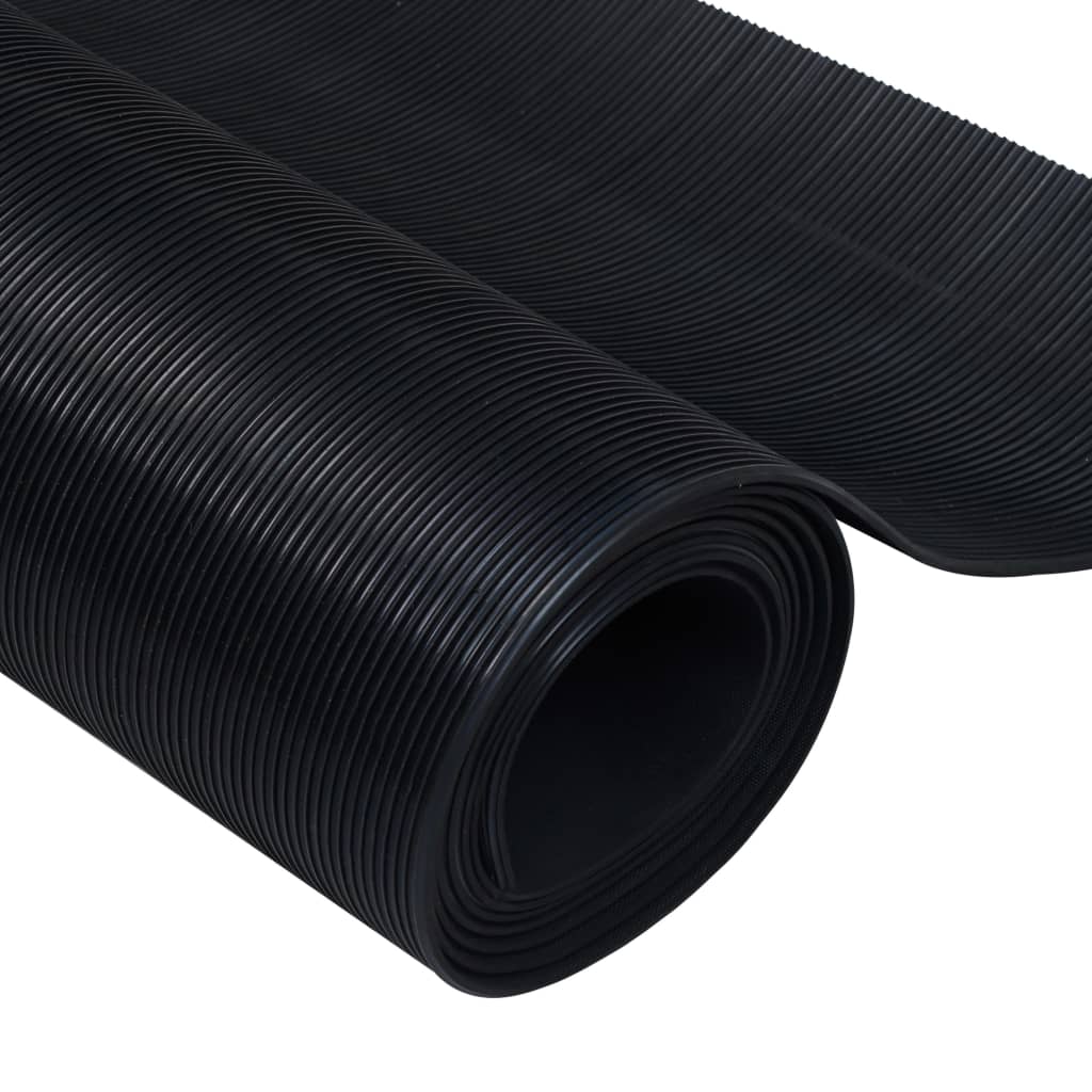skridsikker gulvmåtte 1,5x2 m 3 mm gummi smal rib