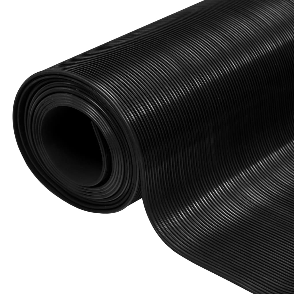 skridsikker gulvmåtte 1,5x4 m 3 mm gummi smal rib