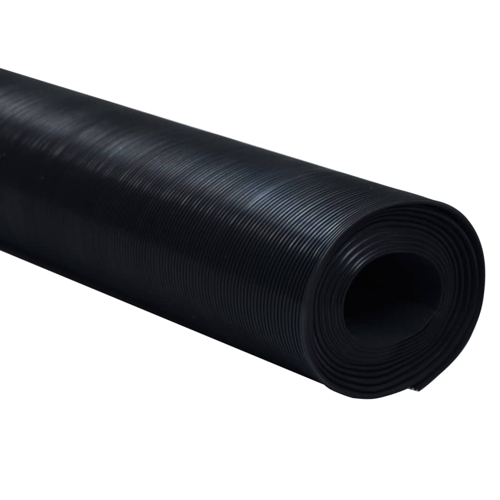 skridsikker gulvmåtte 1,5x4 m 3 mm gummi smal rib