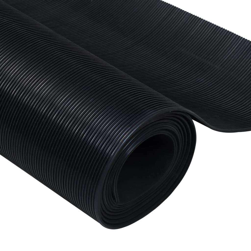 skridsikker gulvmåtte 1,5x4 m 3 mm gummi smal rib