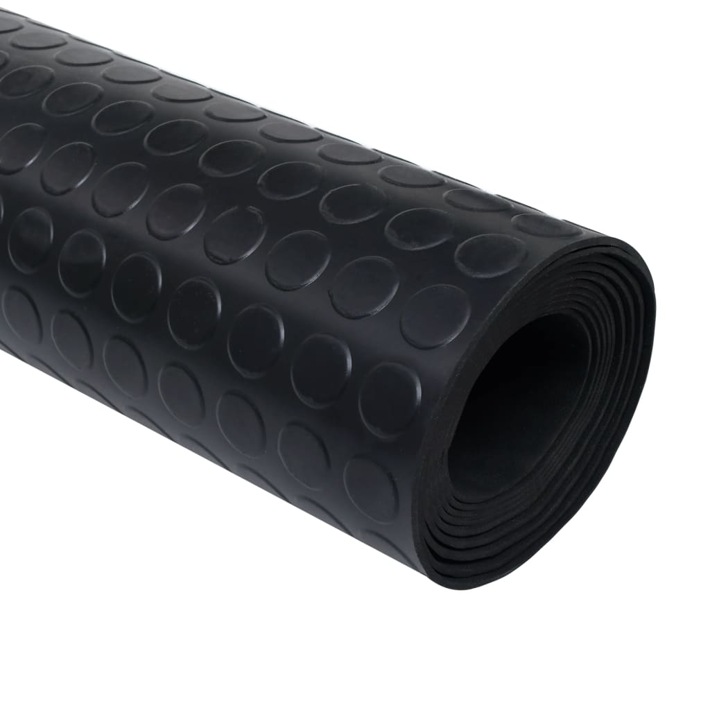 skridsikker gulvmåtte Rubber 1,5x2 m 3 mm gummi prikker
