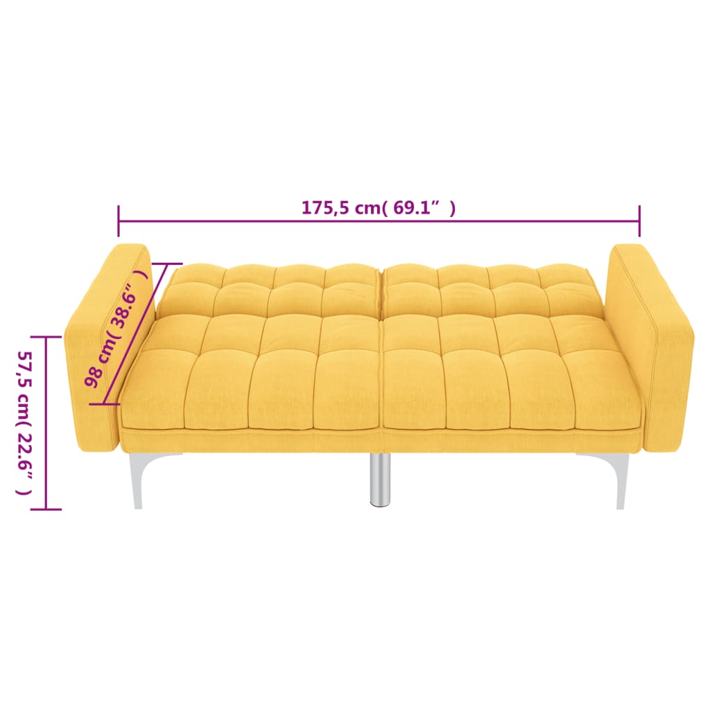 sovesofa stof gul