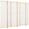 6-panelers rumdeler 240 x 170 x 4 cm stof cremefarvet