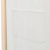 6-panelers rumdeler 240 x 170 x 4 cm stof cremefarvet