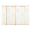 6-panelers rumdeler 240 x 170 x 4 cm stof cremefarvet