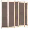 5-panels rumdeler 200 x 170 x 4 cm stof brun