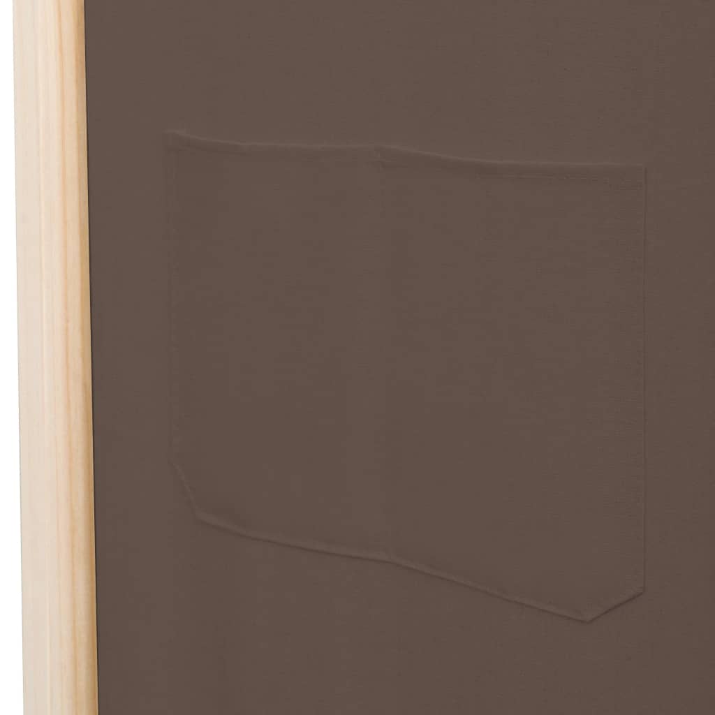 5-panels rumdeler 200 x 170 x 4 cm stof brun