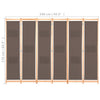 6-panels rumdeler 240 x 170 x 4 cm stof brun