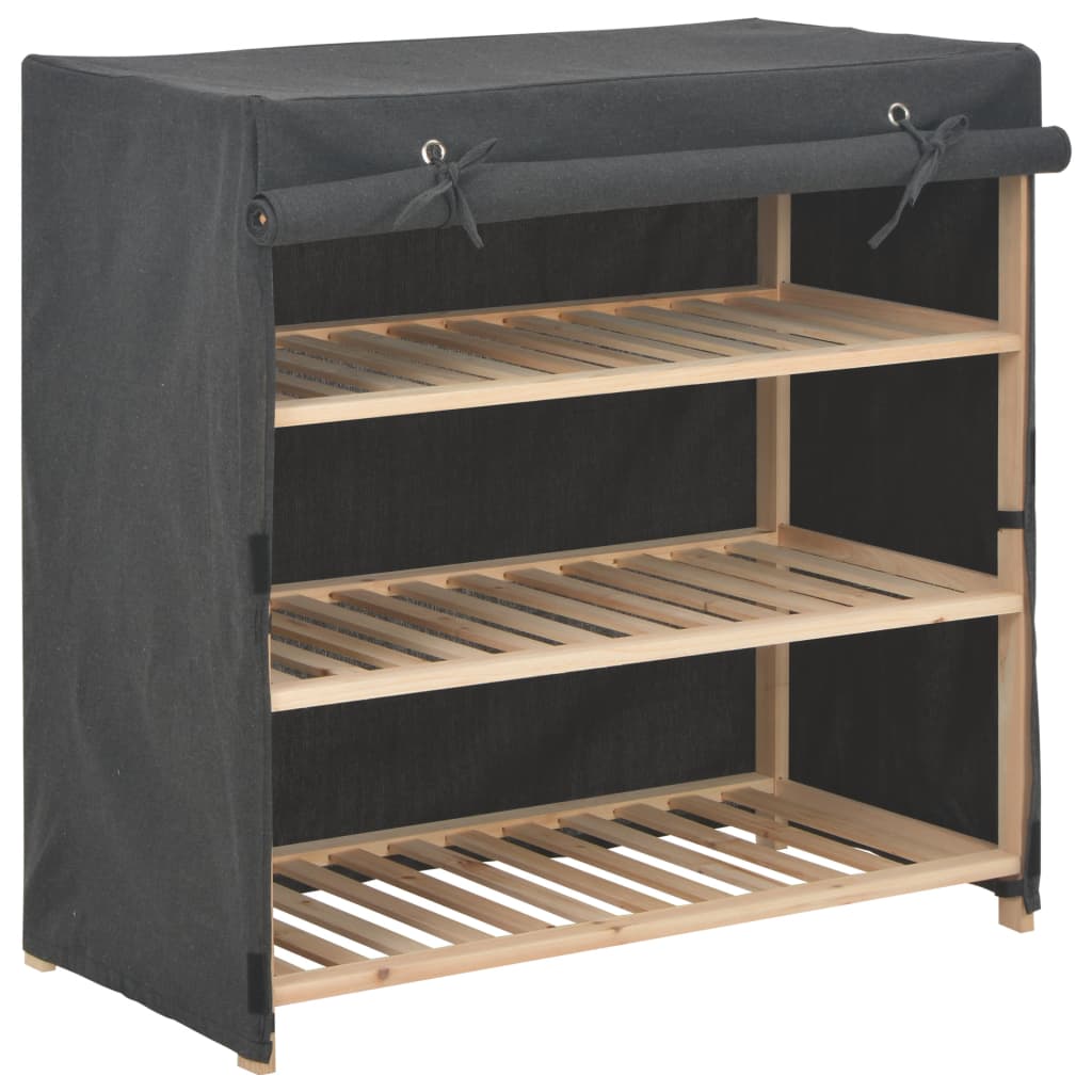 skoskab med overtræk 79 x 40 x 80 cm stof grå