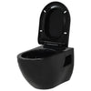 væghængt toilet med skjult cisterne keramik sort