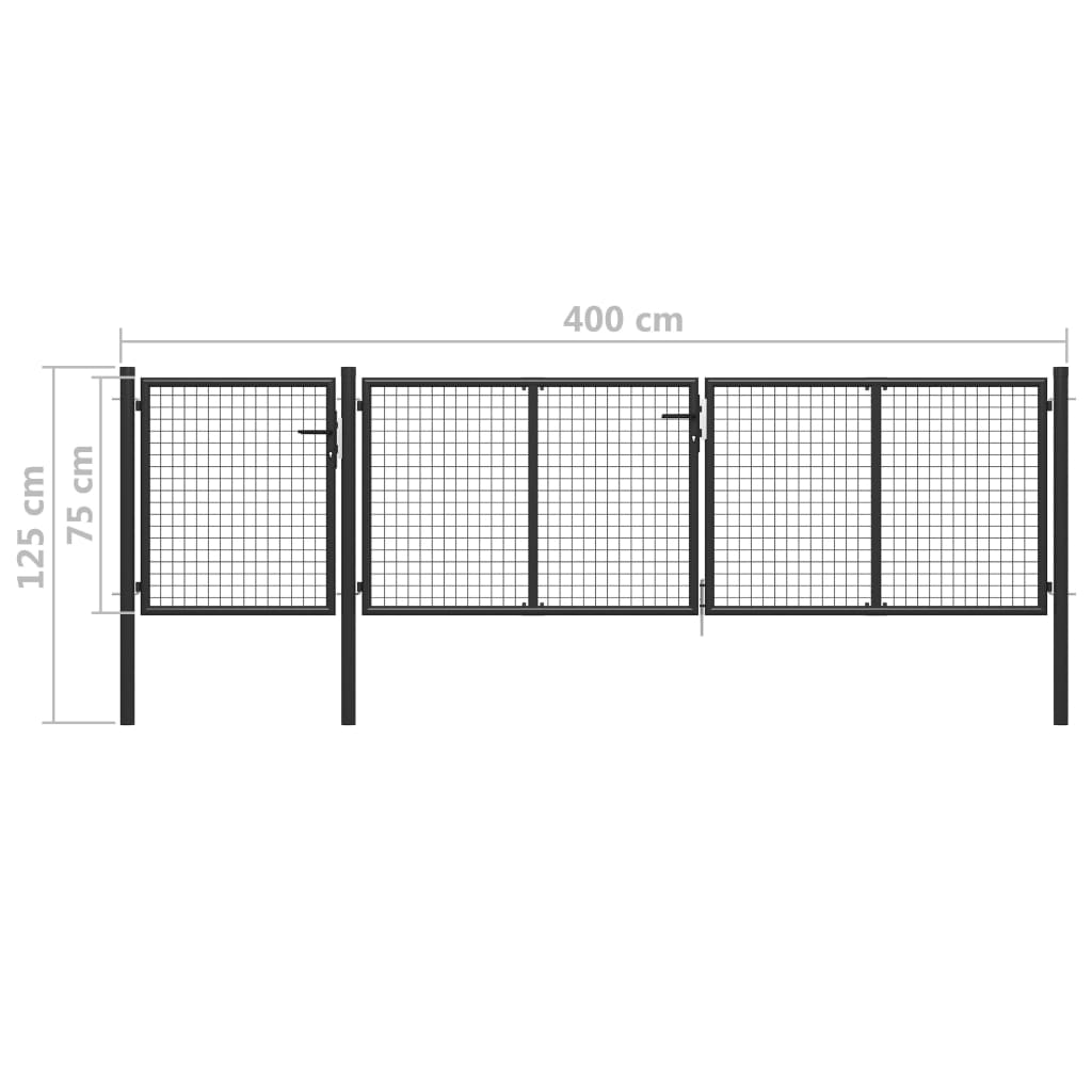 havelåge stål 400x75 cm antracitgrå