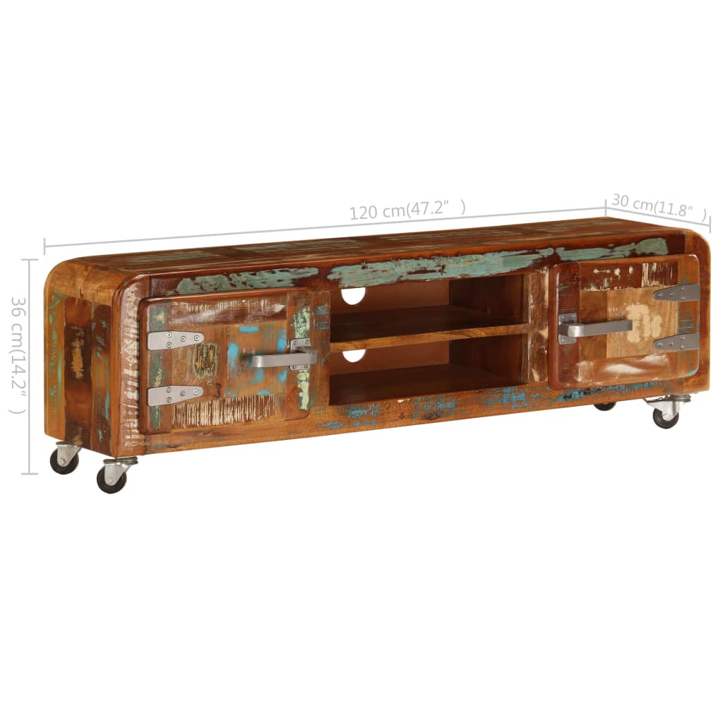 tv-skab 120x30x36 cm massivt genbrugstræ
