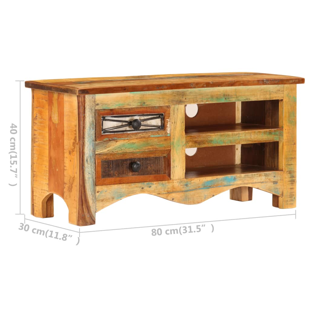 tv-skab 80x30x40 cm massivt genbrugstræ