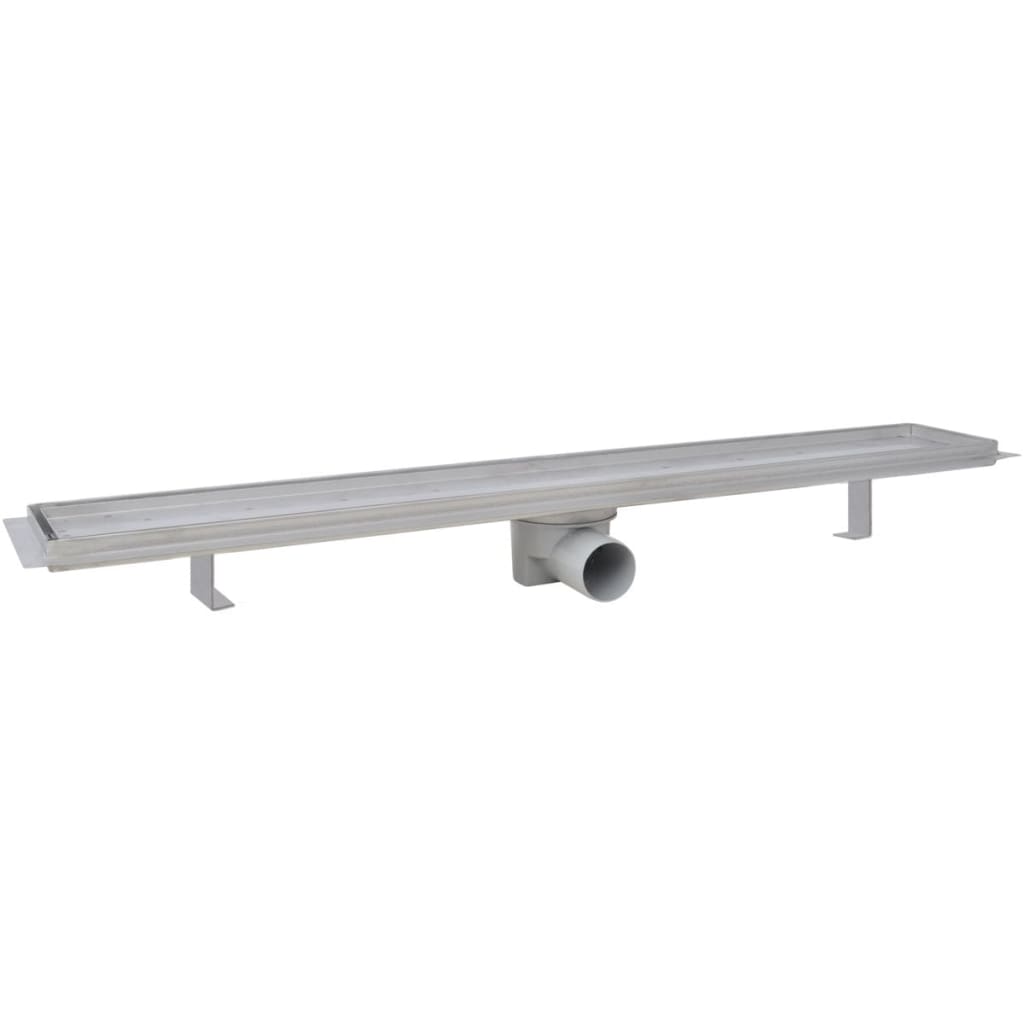 lineært bruseafløb 2 stk. 830 x 140 mm rustfrit stål