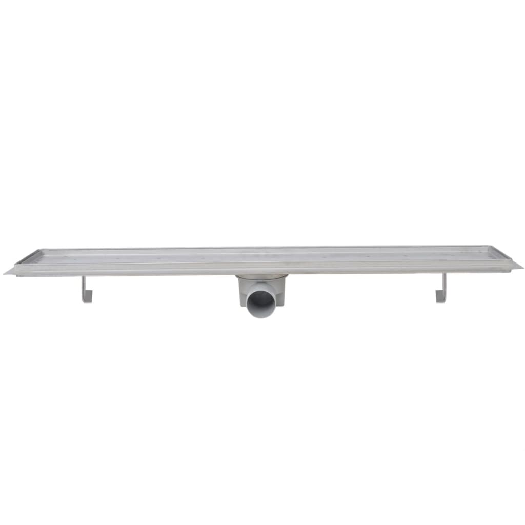 lineært bruseafløb 2 stk. 830 x 140 mm rustfrit stål
