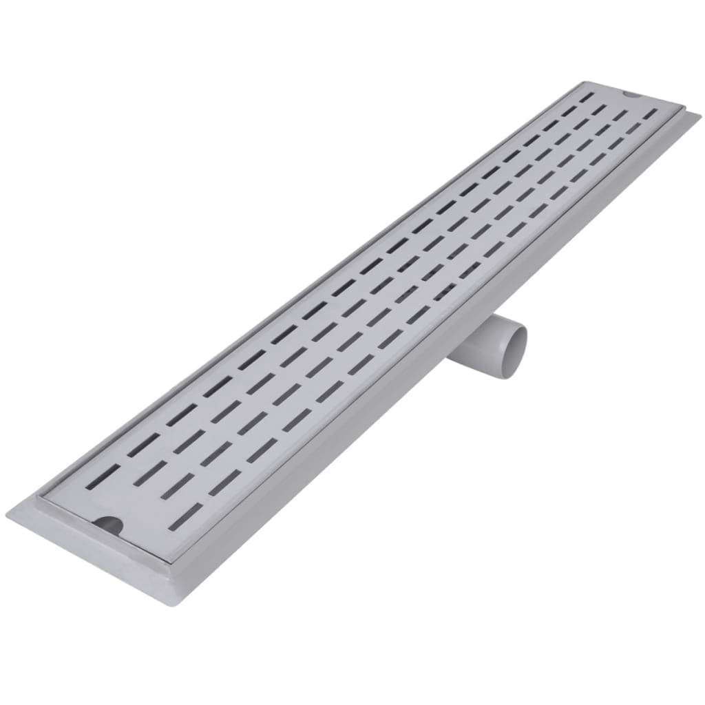 lige bruseafløb 2 stk. linje 830 x 140 mm rustfrit stål